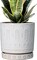 6 Inch Ceramic Planter with Drainage Holes and Saucer (White)